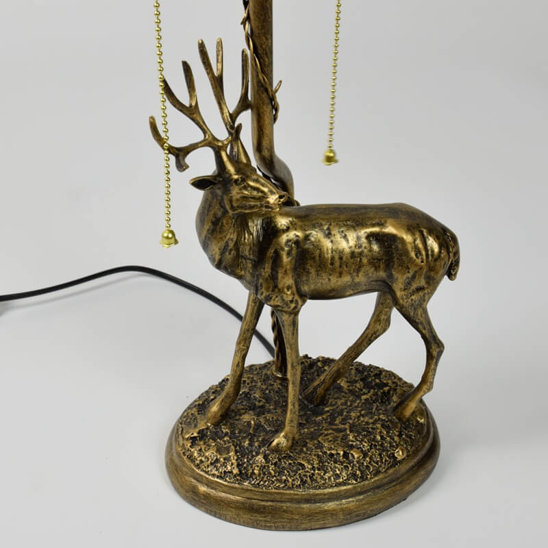 LustraVine Tiffany Tischlampe | Vintage Stil | Buntglas Libelle | 2-Licht Dekoleuchte