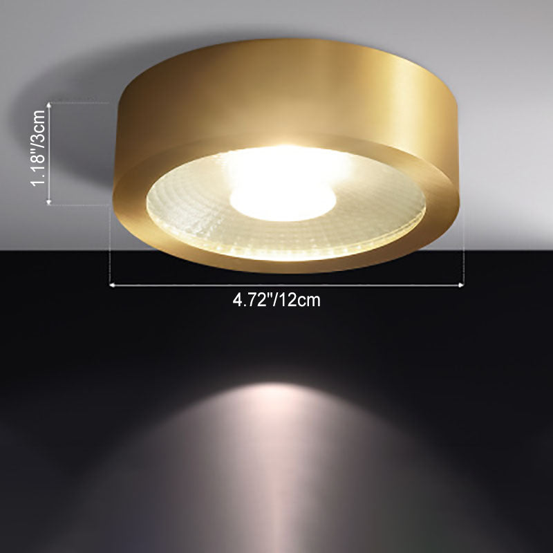 LumaBrass LED Deckenstrahler | Zylindrisches Design | Moderne Flush Mount Beleuchtung | Neutralweiß (4000K)