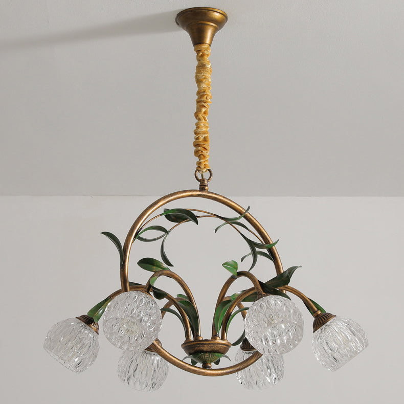LuxeArc Kronleuchter im Art-Deco-Stil | 6/8 Lichter | Eisen & Kristallglas-Tulpen | Elegantes Design für Wohnzimmer