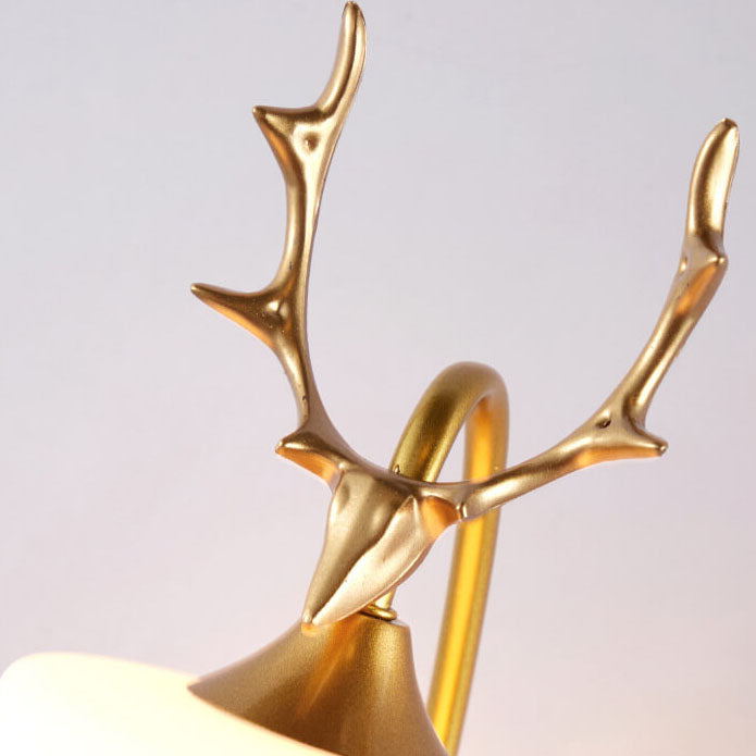 Branvia AntlerGlow Wandleuchte | Nordisches Design | Glas-Kegelschirm | 1-flammig | Rustikaler Stil