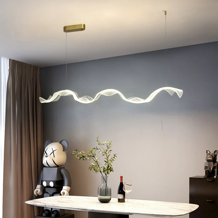 WaveLuma LED Pendelleuchte | Innovatives Wellen-Design | Dimmbar | Perfekt für Esszimmer & Kücheninseln