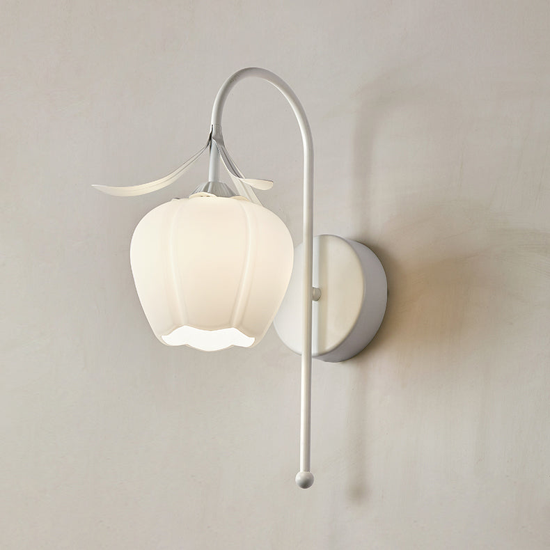 Lunaris Wandlampe Nordic Vintage Design | Kürbisglas | Florales Muster | 1-Flammig | Wandleuchte