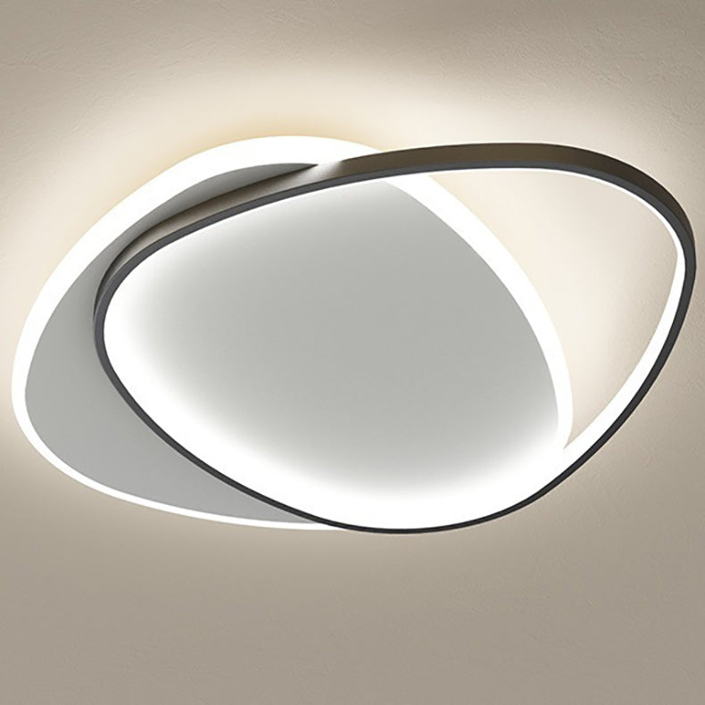 TriLume Minimalistische LED Deckenleuchte | Dreieck-Oval Design | Acryl & Eisen | Warm-/Weißlicht | Wohnzimmerbeleuchtung
