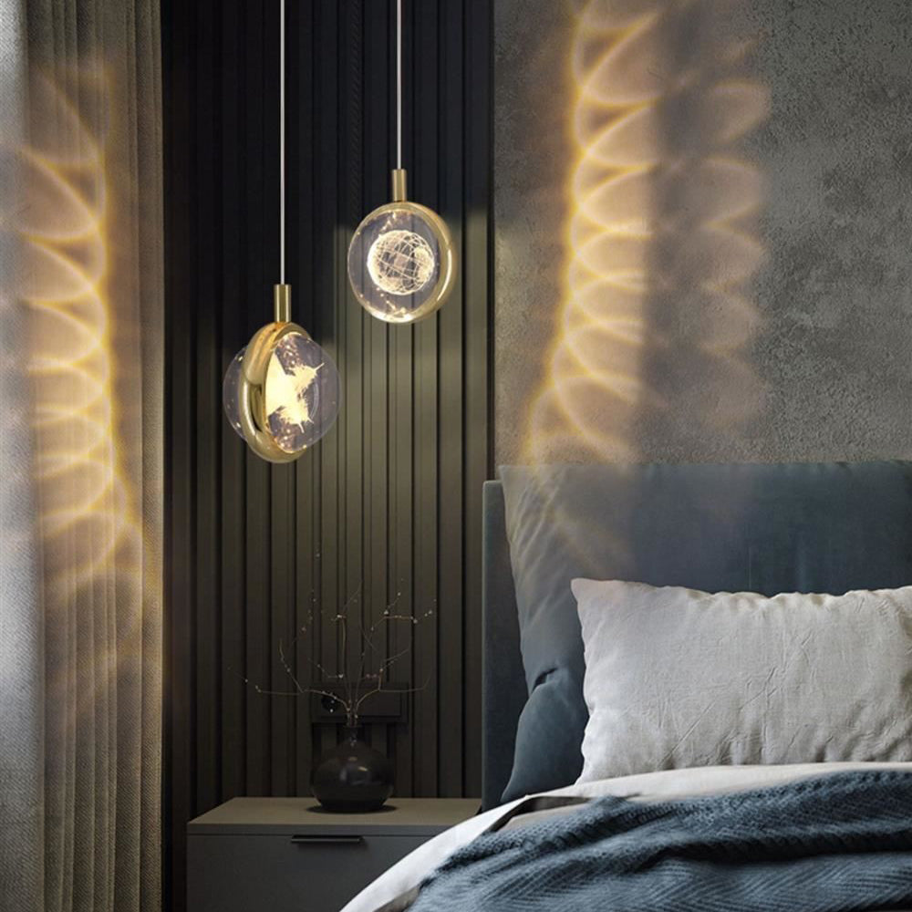 LuminSphere LED Pendelleuchte | Aluminium-Kristall-Design | Modern & Minimalistisch | Für Schlafzimmer & Esszimmer