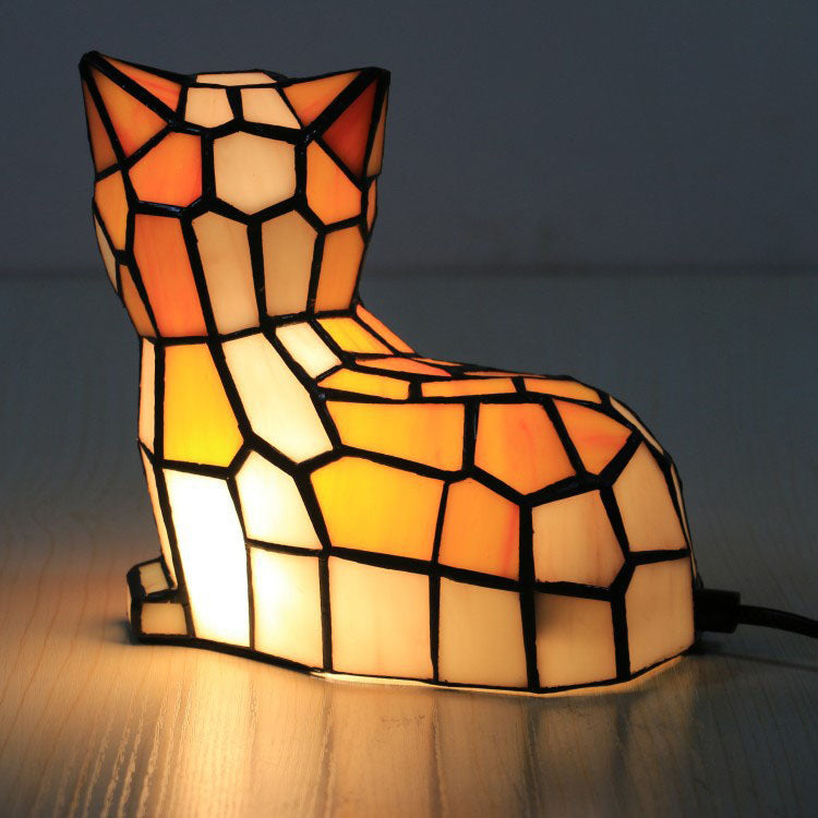 CataLume Tiffany Tischlampe | Buntglas-Design | 1-flammig | Schlafzimmer-Beleuchtung