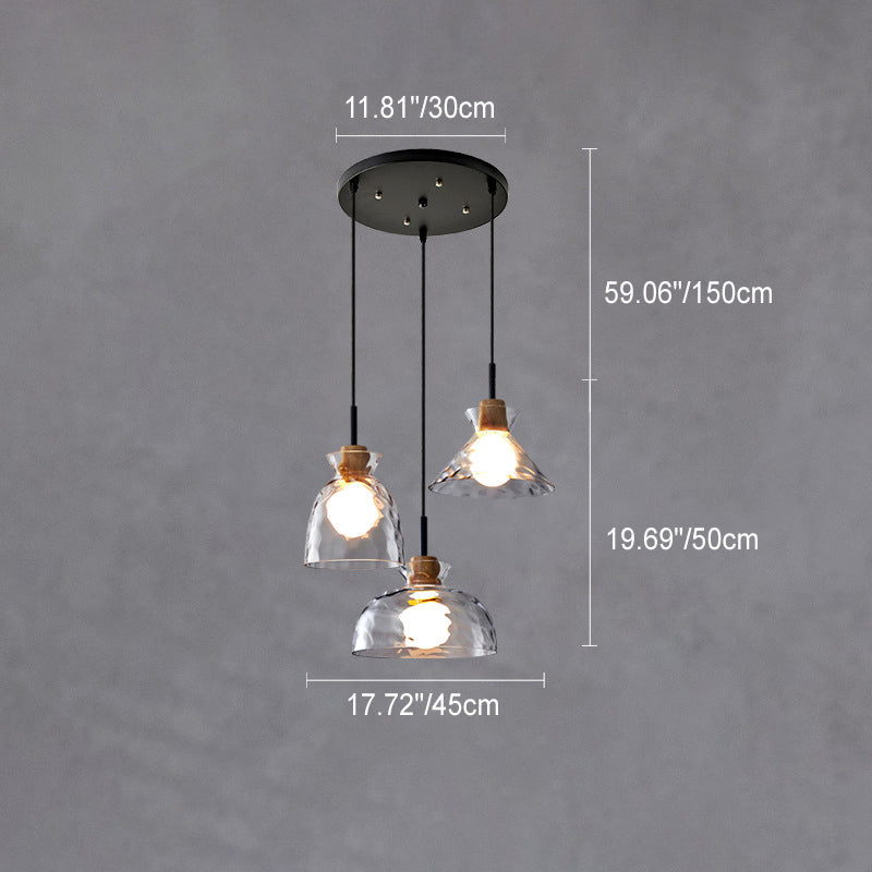 LumaCrystal Nordic Pendelleuchte | Klar geriffeltes Glas | 1-Licht | Skandinavisches Design | Deko für Zuhause