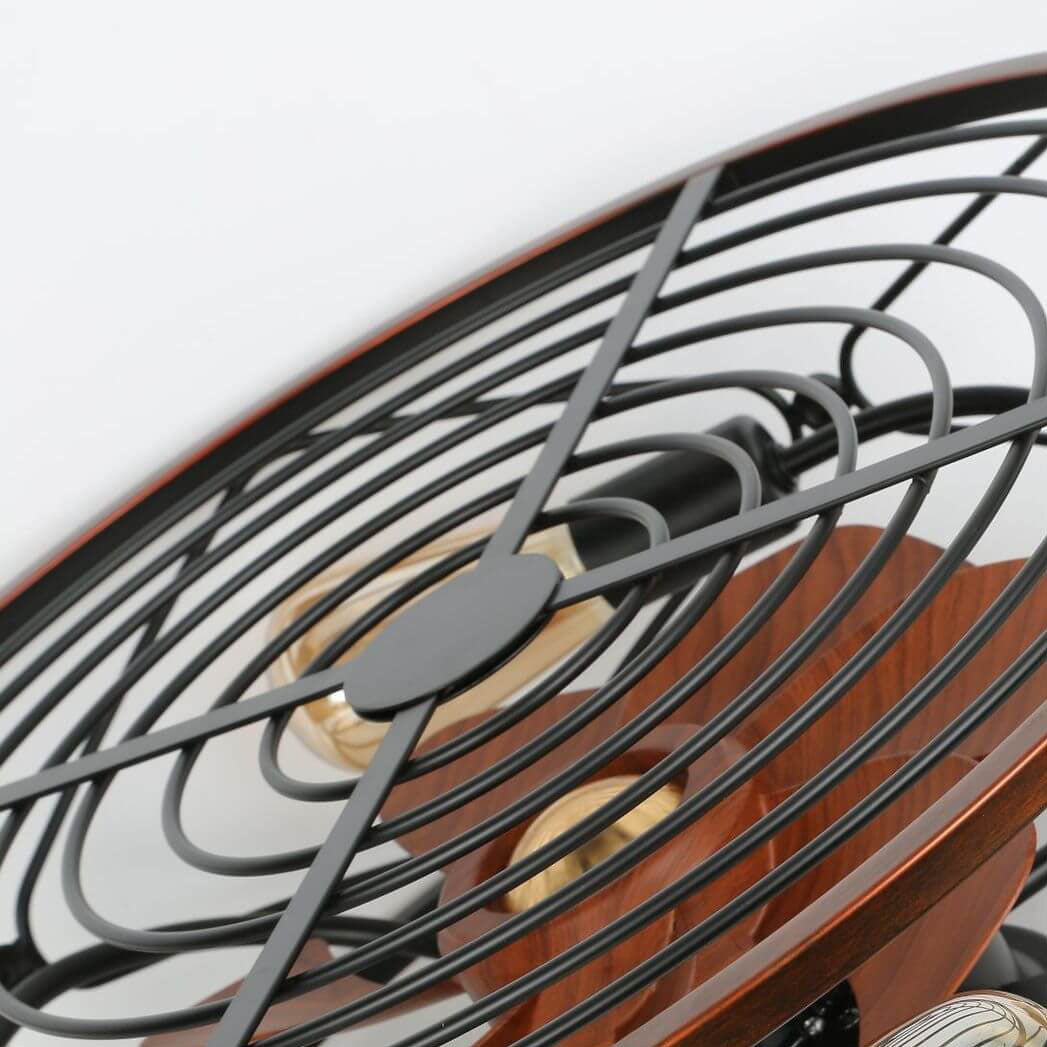 IronGlow Nordic Industrial Deckenleuchte mit Unsichtbarem Ventilator | Wrought Iron Design | 4-Licht | Kleine & Große Größen | Flush Mount