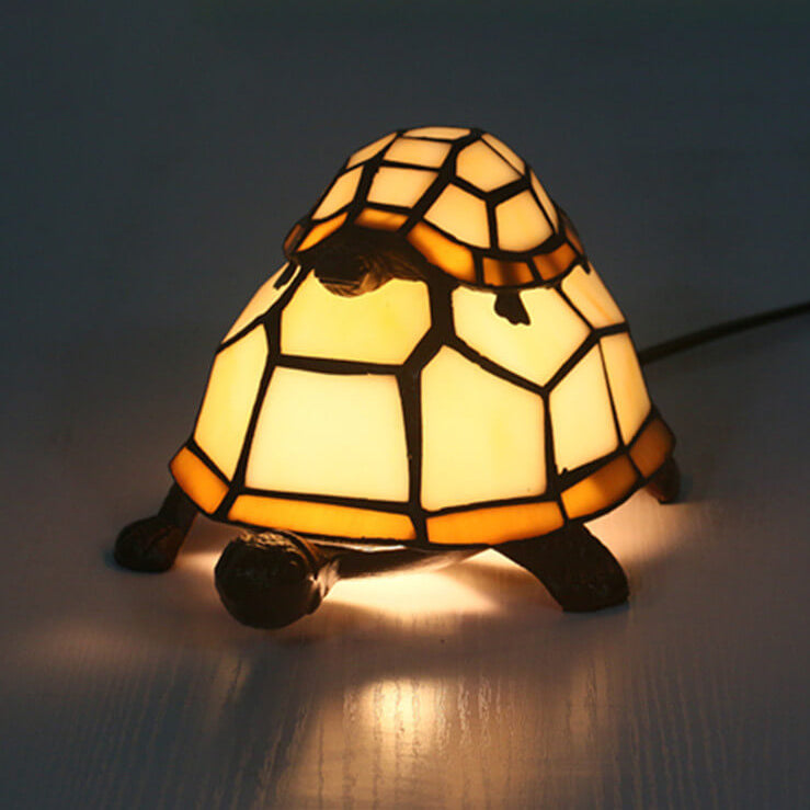 TurtleGlow Tiffany-Stil Schildkrötenlampe | Handgefertigte Glas-Tischleuchte | Stimmungslicht | Nachtlicht | Dekoratives Wohnaccessoire