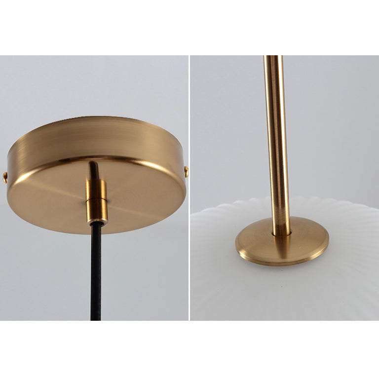 Lantoria Minimalistische Pendelleuchte | Ovaler Glasschirm | Cremefarbenes Nordic Design | 1-flammige Hängeleuchte