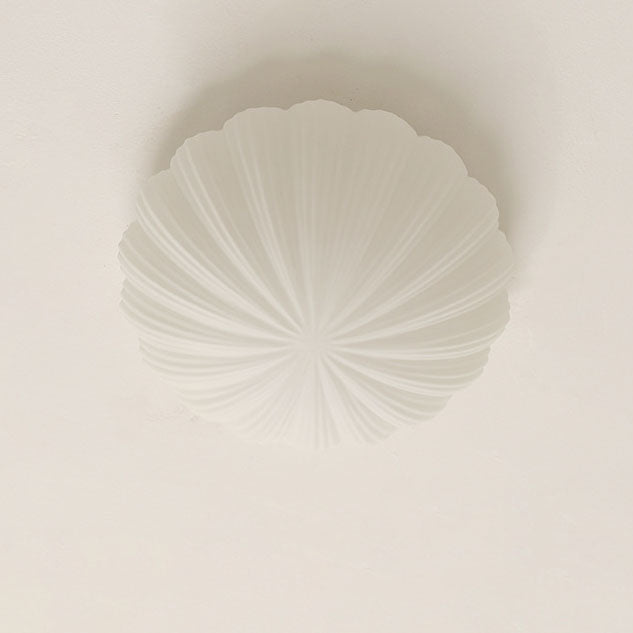 Auralis Modern French LED Deckenleuchte | Cremefarbenes Muschelgals | Flush Mount | Stimmungslicht | Deko für Zuhause