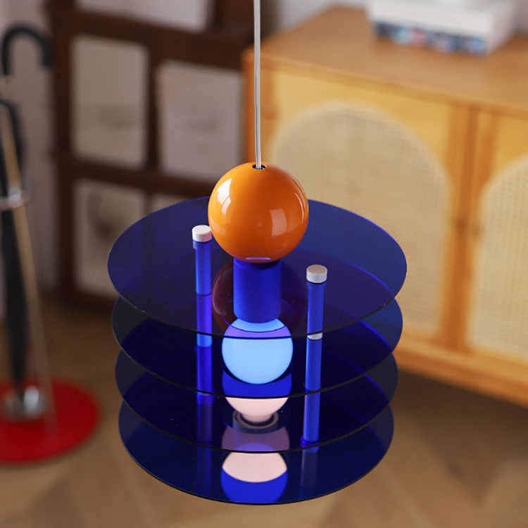 Aurova Nordic Acryl Pendelleuchte | Farbige Hängeleuchte | Modernes Design für Schlafzimmer & Wohnbereiche