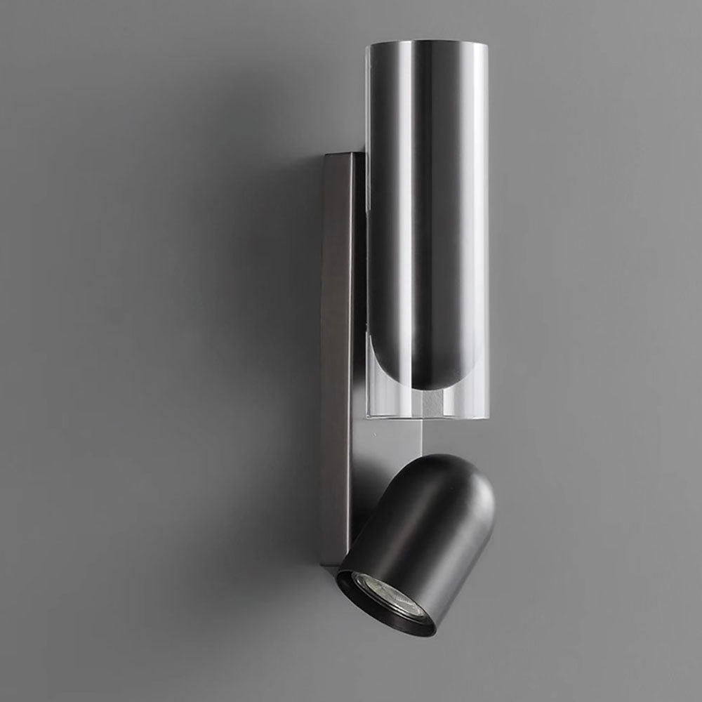 TwistLite Wandleuchte | Minimalistisches Zylinder-Design | Metall & Glas | 2-Licht | Rotierbar | Stilvolle Beleuchtung für Schlafzimmer