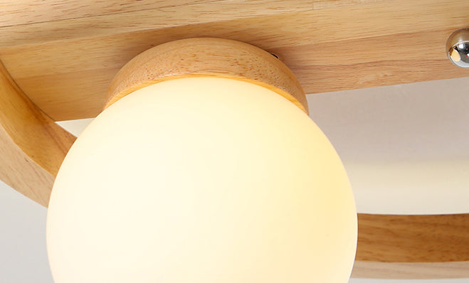 Velustra Nordic Holz LED Deckenleuchte | Modernes Design | Energieeffizient | Runde Holzlampe für Zuhause