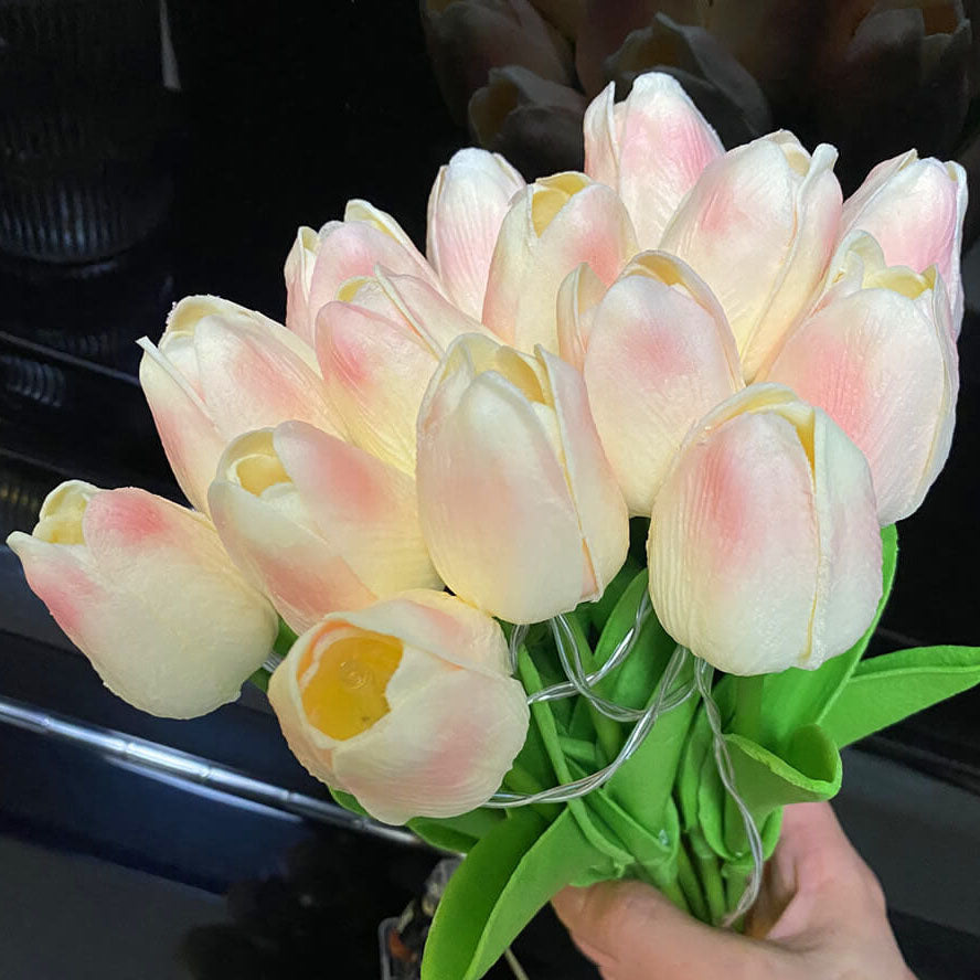 Florina TulipGlow LED Tischlampe | Tiffany-Stil | Blumen-Dekoration | 10/15-Licht-Design