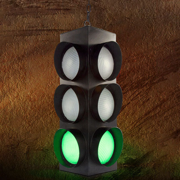 LumoStop Retro Pendelleuchte | Ampel-Design | Eisen & Glas | LED Beleuchtung