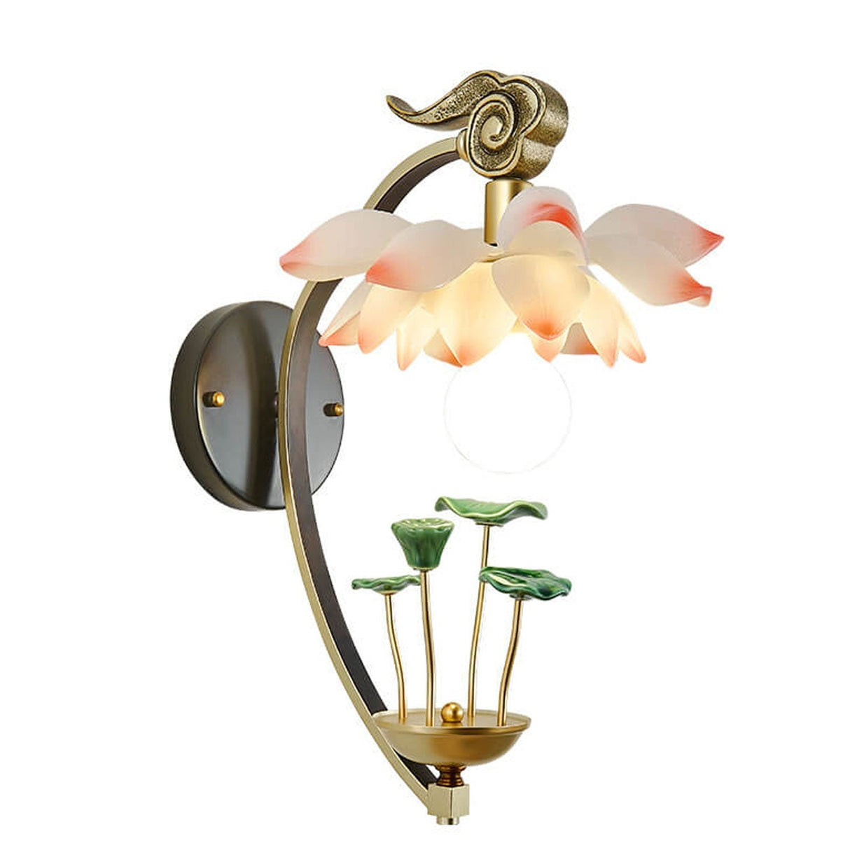 LotuLume Wandlampe | Modernes Lotus-Design aus Keramik & Harz | Elegante 1-Flammige Wandleuchte