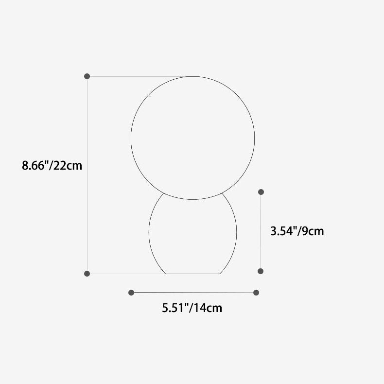 LuxeSphere Scandinavian Tischlampe | Holzsockel | Orb Glas-Design | Perfekt für Schlafzimmer & Wohnzimmer | Stimmungslicht