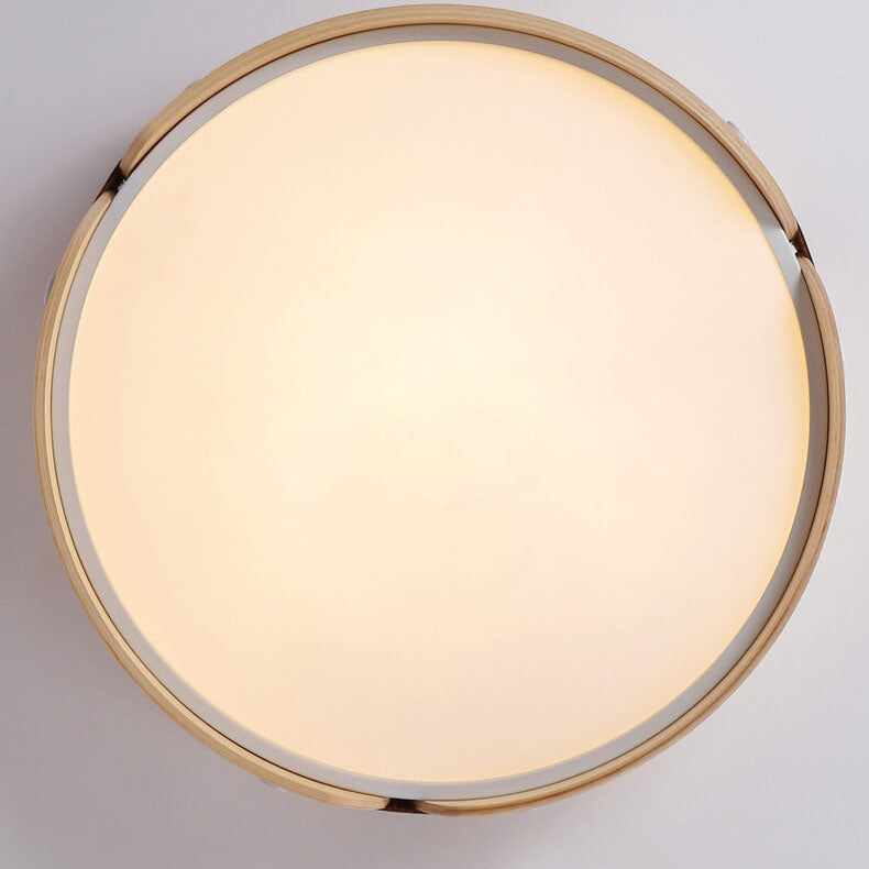 Lunaria Nova LED Deckenleuchte | Minimalistisches Design | Massivholz & Lederoptik | Dimmbar