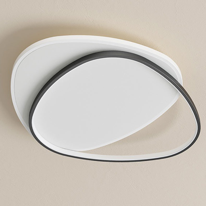 TriLume Minimalistische LED Deckenleuchte | Dreieck-Oval Design | Acryl & Eisen | Warm-/Weißlicht | Wohnzimmerbeleuchtung