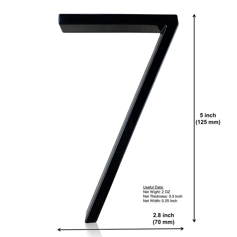 NumaraLux Moderne Hausnummern & Buchstaben | Rostfrei | Zinklegierung | Schwarze Oberfläche | Wetterfestes Design