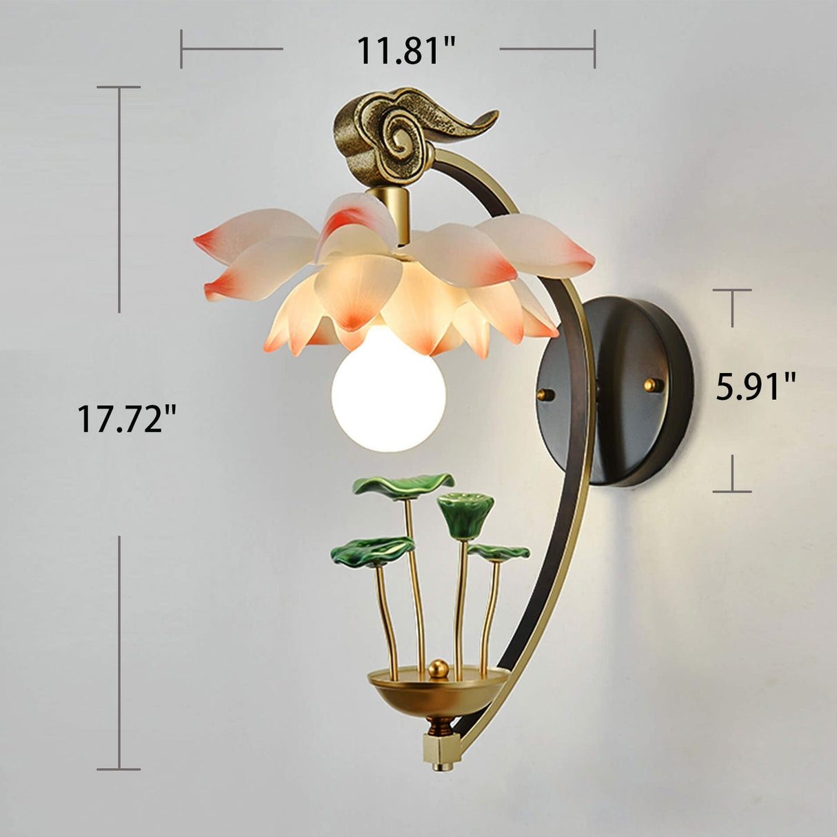 LotuLume Wandlampe | Modernes Lotus-Design aus Keramik & Harz | Elegante 1-Flammige Wandleuchte