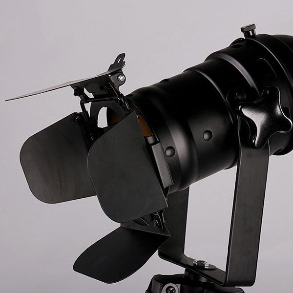 FotoBeam Vintage Stehlampe | Industrial Design | Holz-Stativ & Metall | 1-flammig