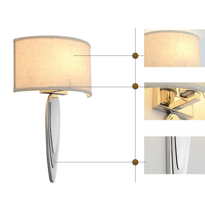 Eleganta Lux LED Wandleuchte | Minimalistisches Design | Stoffschirm & Edelstahl | Modern & Elegant
