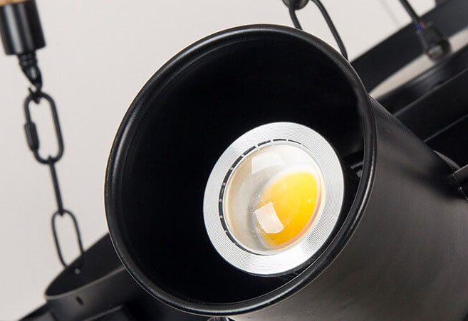 GearLume Retro Industrial Kronleuchter | Eisen-Design | Hanfseil-Lampen | 6/8/10 Leuchten | Vintage Beleuchtung