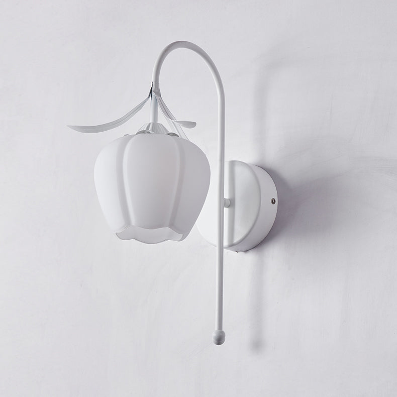 Lunaris Wandlampe Nordic Vintage Design | Kürbisglas | Florales Muster | 1-Flammig | Wandleuchte