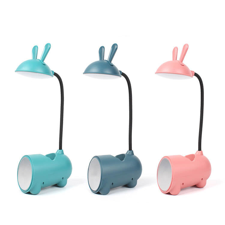 BunnyGlow Kreative LED Touch-Lampe mit Stifthalter | USB-Ladefunktion | Schreibtischlampe | Kinderzimmer Deko