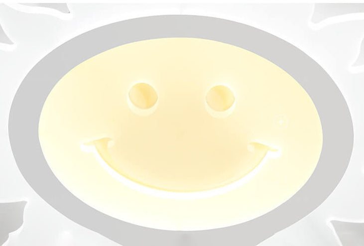 SunnyGlow Smiley LED Deckenleuchte | Cartoon Design | Warm- & Weißlicht | Dimmbar | Kinderzimmer