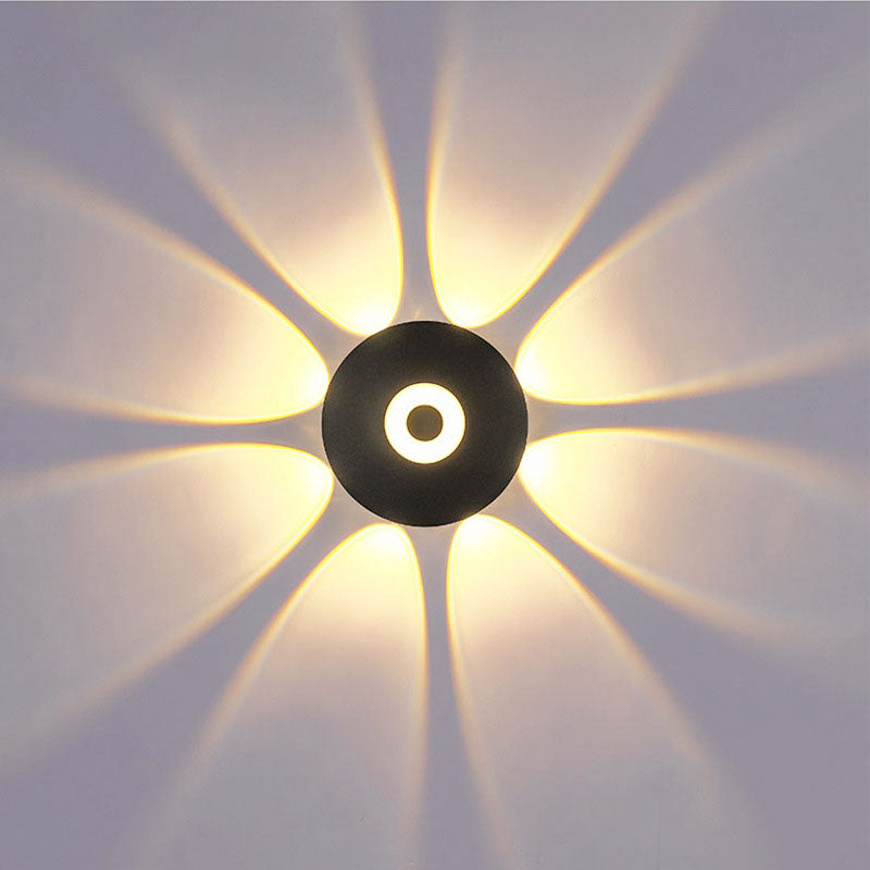 LumaNest LED Wandleuchte im skandinavischen Stil | Aluminium Rundschirm | Wetterfest für Außenbereich & Terrasse