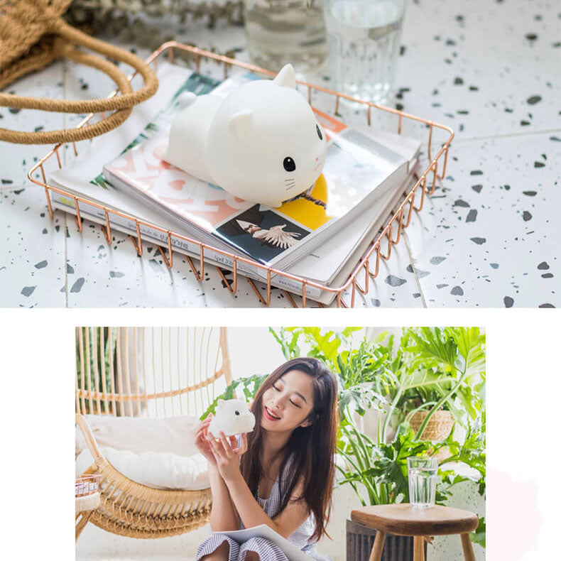 GlowKitty LED Nachtlicht | Kreative Silikon-Katzenlampe | USB-Aufladung & Timer | Kinderzimmer & Stimmungslicht