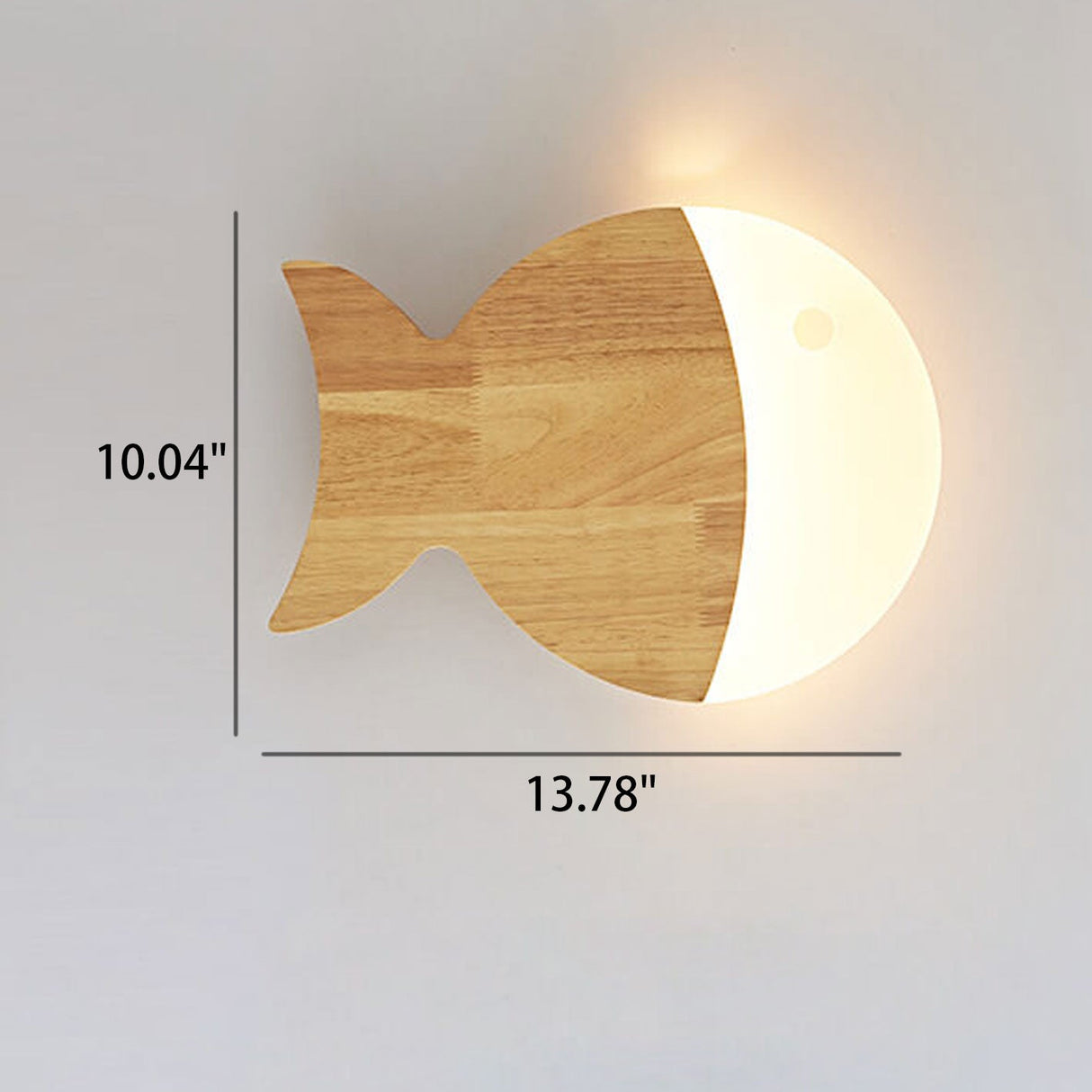 Fynnora Nordic Wandlampe | Eiche & Acryl | Minimalistisches Fisch-Design | LED Beleuchtung