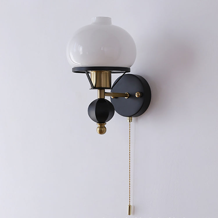 GeoLuxe Französische Geometrische Wandlampe | Eisen & Glas | 1-Licht Design für Wohnzimmer