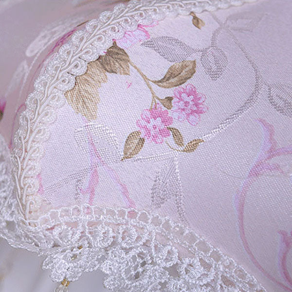 LaceLux Europäische Tischlampe | Stoff & Spitze | Elegante Harzfuß-Leuchte | Dekoration & Beleuchtung