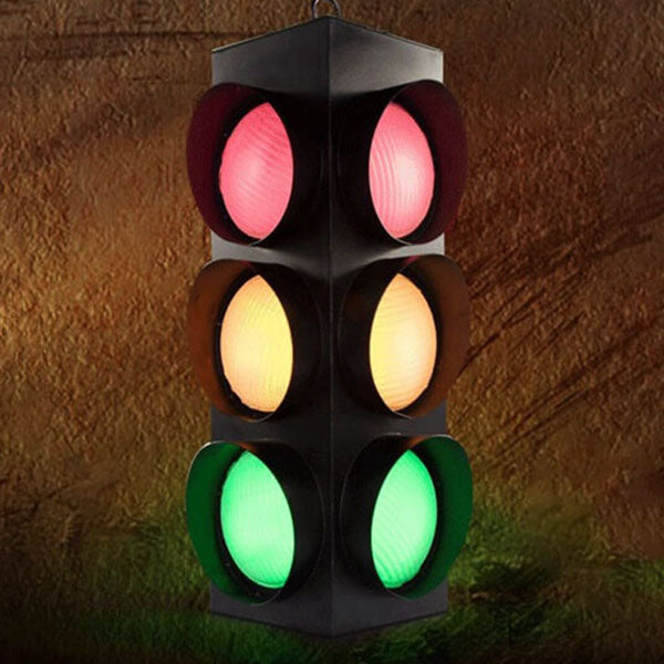 LumoStop Retro Pendelleuchte | Ampel-Design | Eisen & Glas | LED Beleuchtung