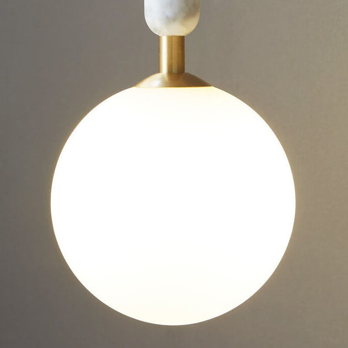 Marbelis Sphere LED Wandleuchte | Moderner Luxus | Marmor-Arm & Kugelschirm | Dekorative Beleuchtung