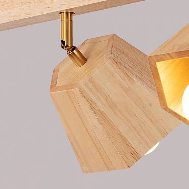 Hinokura Japanische Holz-Deckenleuchte | Polygonales Design | 1/5-Licht | Schlafzimmerbeleuchtung