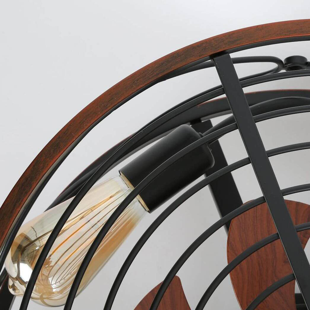 IronGlow Nordic Industrial Deckenleuchte mit Unsichtbarem Ventilator | Wrought Iron Design | 4-Licht | Kleine & Große Größen | Flush Mount