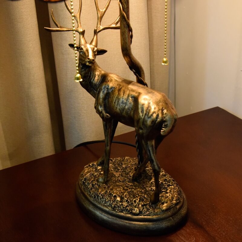 LustraVine Tiffany Tischlampe | Vintage Stil | Buntglas Libelle | 2-Licht Dekoleuchte