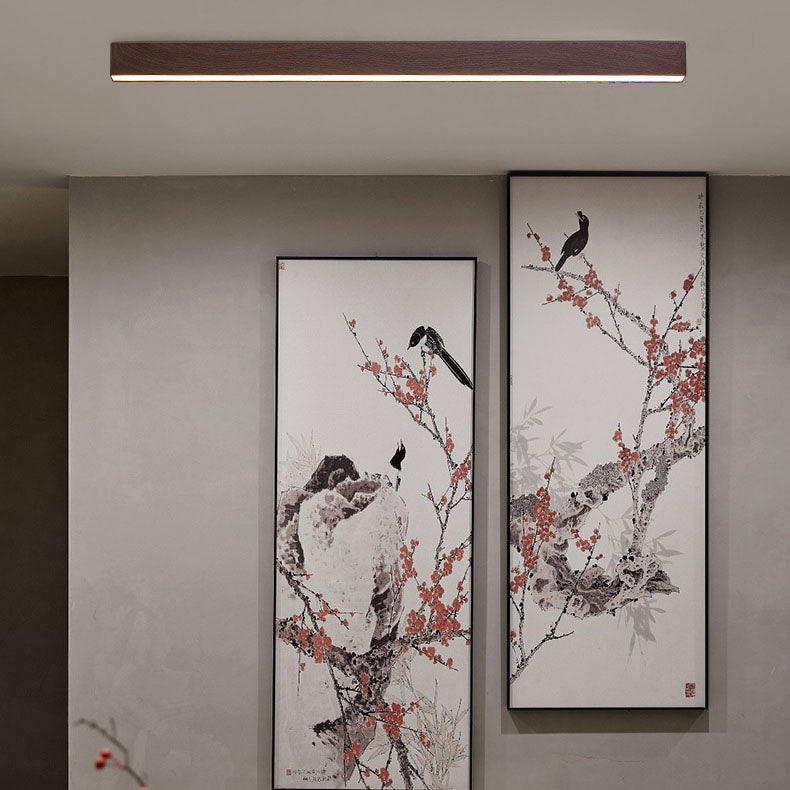 LumiGrain Minimalist LED Deckenleuchte mit Holzoptik | Aluminiumstreifen | Warmes, neutrales & weißes Licht | Moderner Stil