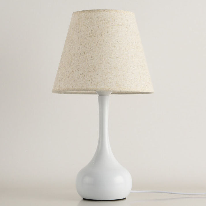 NoctaLoom Nordic Tischlampe | Vintage Design | Stoffschirm & Eisenbasis | Touch-Schalter