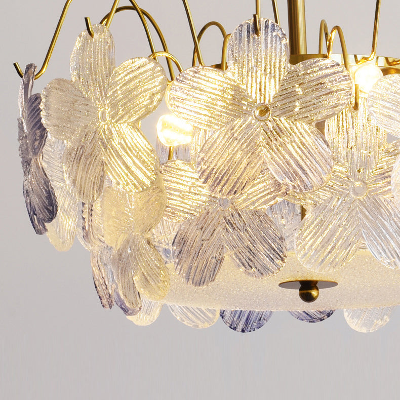 FleurIron Semi-Flush Deckenleuchte | Französisches Design | 5/6 Lichter | Blumenoptik | Wohnzimmerbeleuchtung