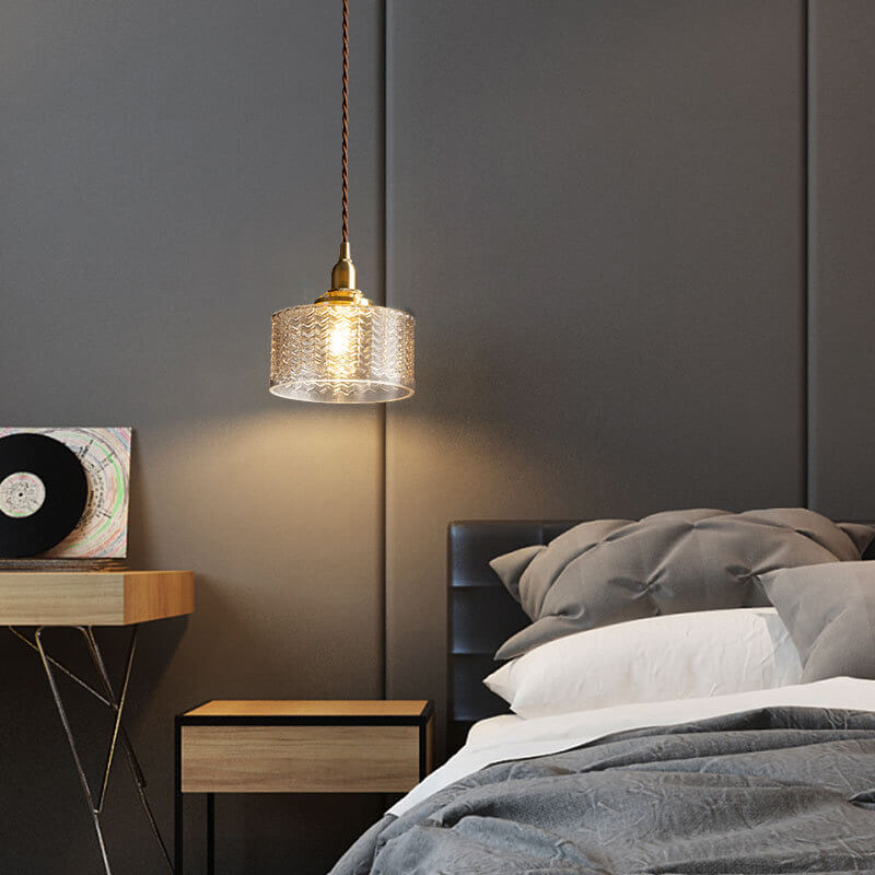 WaveLite Glas-Pendelleuchte | Wellenstruktur | Elegantes Design | LED-kompatibel