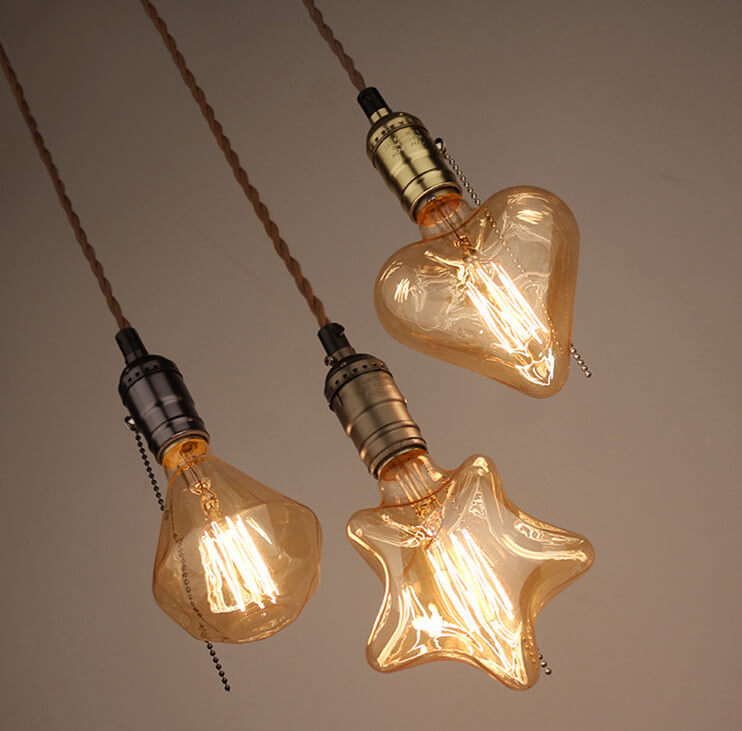 GlowForge Retro Pendelleuchte | Einflammig | Vintage Design in 3 Formen | Deko-Lampe für Zuhause