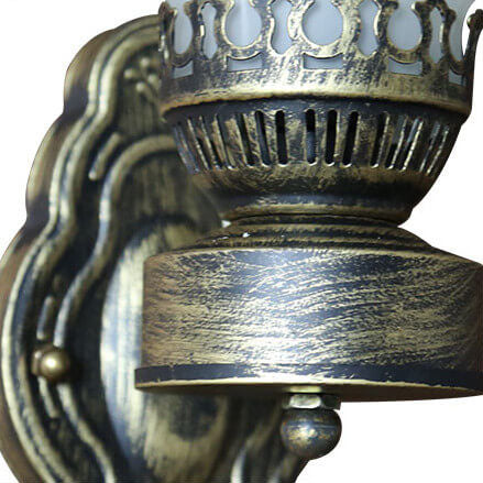 KeroLux Retro Wandleuchte | 1-Licht | Vintage-Stil | Milchglas | Knisterglas | Deko für Zuhause