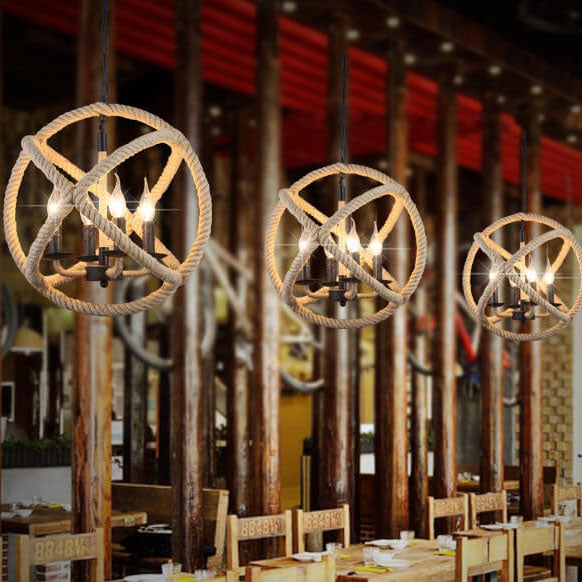 RopeGlow – Industrielle Hanfseil Kronleuchter | Kerzenleuchten | Rustikale Eleganz für Ihr Zuhause