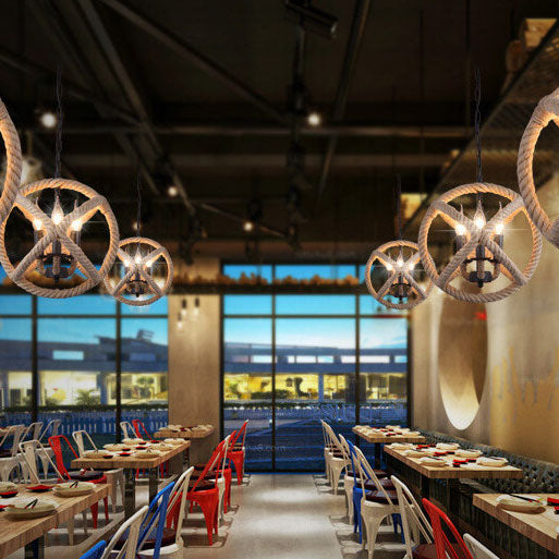 RopeGlow – Industrielle Hanfseil Kronleuchter | Kerzenleuchten | Rustikale Eleganz für Ihr Zuhause