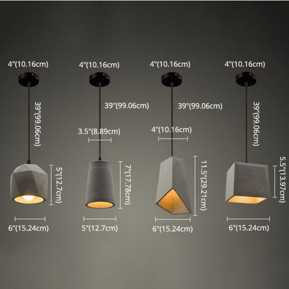 Cemantica Geometrische Pendelleuchte | Industrial Design | Betonoptik | Minimalistische Beleuchtung